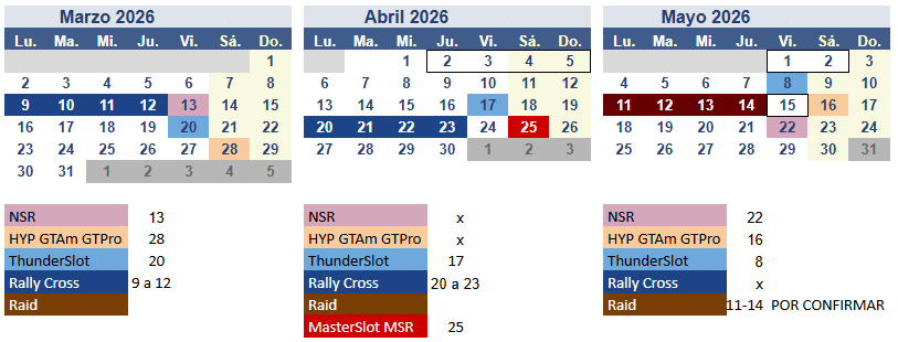 Calendario Slot 1